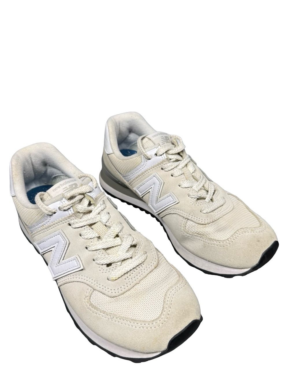 New Balance 574 Womens 7.5 Beige Cream White Suede Mesh ENCAP Sneakers WL574EWW